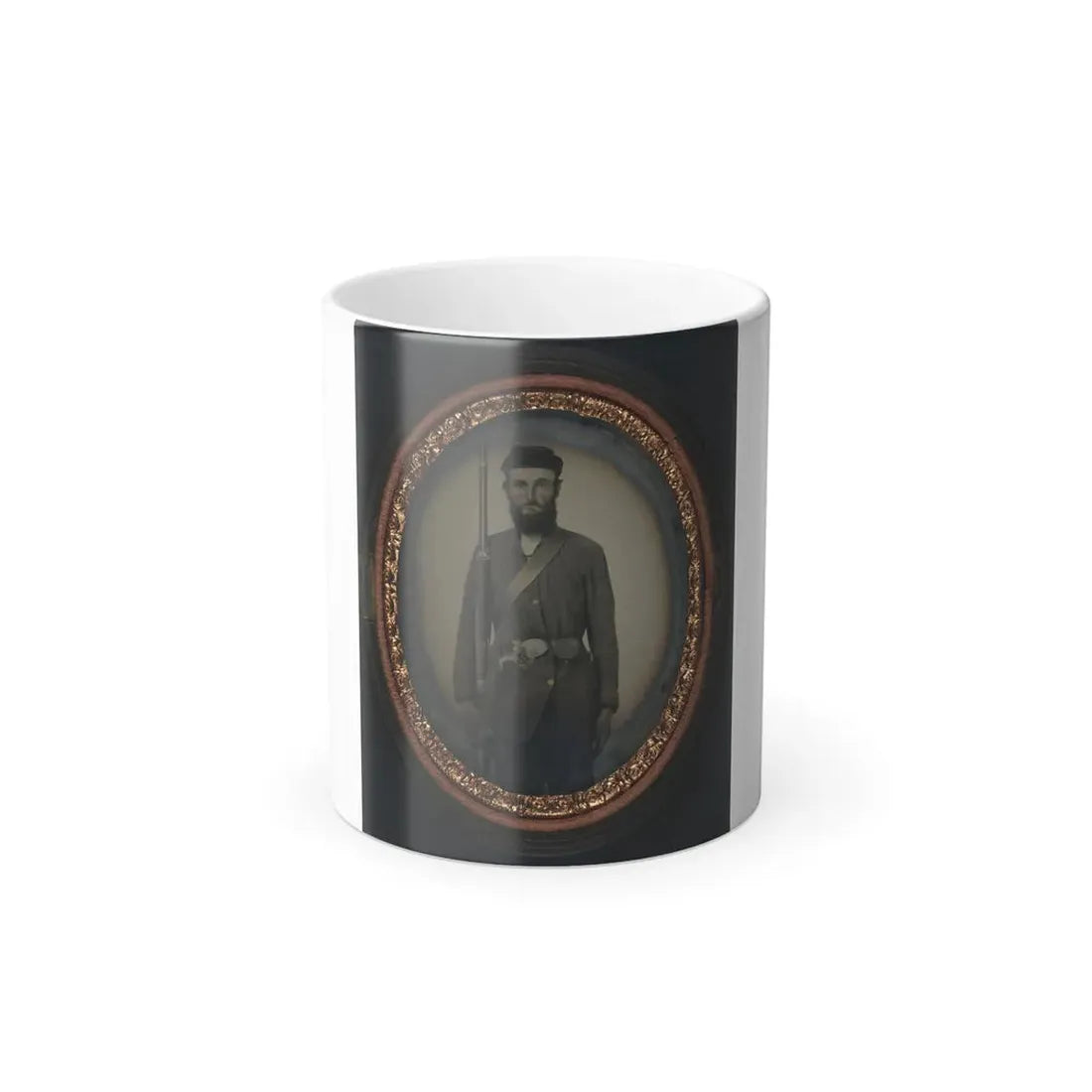 Unidentified Soldier in Uniform With Musket and Holstered Bayonet (U.S. Civil War) Color Changing Coffee Mug 11oz Default Title 11oz - Go Mug Yourself