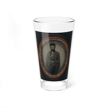 Unidentified Soldier In Uniform With Musket And Holstered Bayonet (U.S. Civil War) Pint Glass 16oz 16oz - Go Mug Yourself