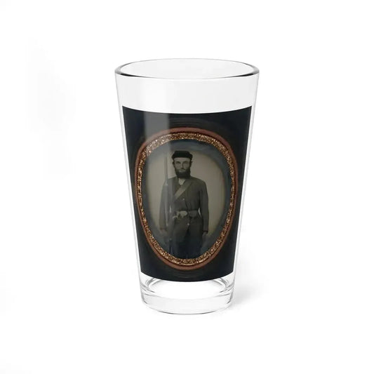 Unidentified Soldier In Uniform With Musket And Holstered Bayonet (U.S. Civil War) Pint Glass 16oz 16oz - Go Mug Yourself