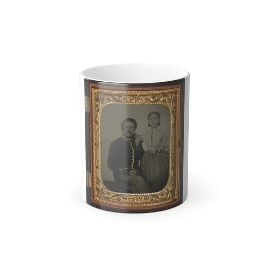 Unidentified Soldier in Uniform With Young Girl (U.S. Civil War) Color Changing Coffee Mug 11oz-11oz-Go Mug Yourself