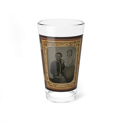 Unidentified Soldier In Uniform With Young Girl (U.S. Civil War) Pint Glass 16oz 16oz - Go Mug Yourself
