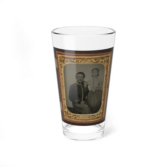 Unidentified Soldier In Uniform With Young Girl (U.S. Civil War) Pint Glass 16oz 16oz - Go Mug Yourself