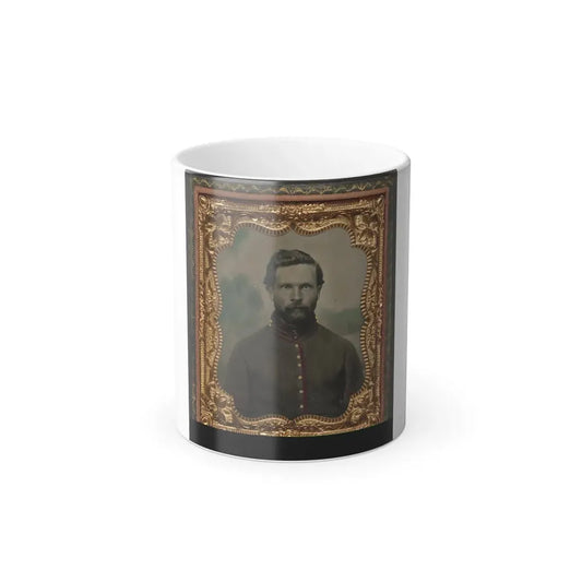 Unidentified Soldier in Union Artillery Corporal's Uniform in Front of Painted Backdrop Showing a Forest (U.S. Civil War) Color Changing Coffee Mug 11oz Default Title 11oz - Go Mug Yourself
