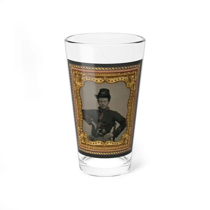 Unidentified Soldier In Union Artillery Uniform With Hardee Hat And Revolver (U.S. Civil War) Pint Glass 16oz 16oz - Go Mug Yourself