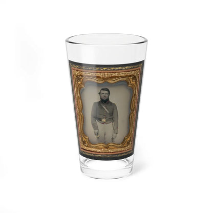 Unidentified Soldier In Union Artillery Uniform With Red Piping Holding Sword (U.S. Civil War) Pint Glass 16oz-16oz-Go Mug Yourself