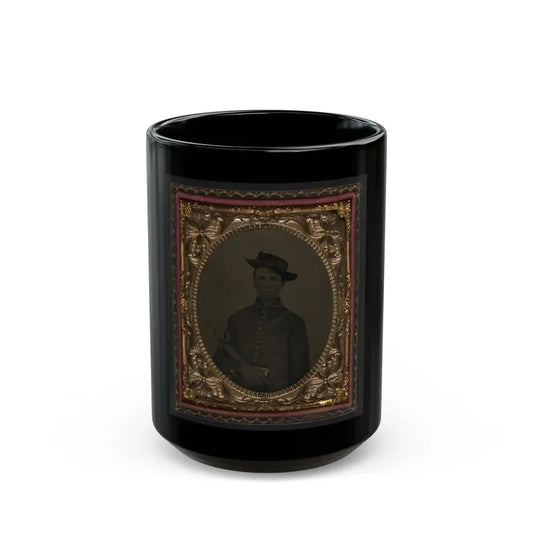 Unidentified Soldier In Union Artillery Uniform With Sword (U.S. Civil War) Black Coffee Mug 15oz - Go Mug Yourself