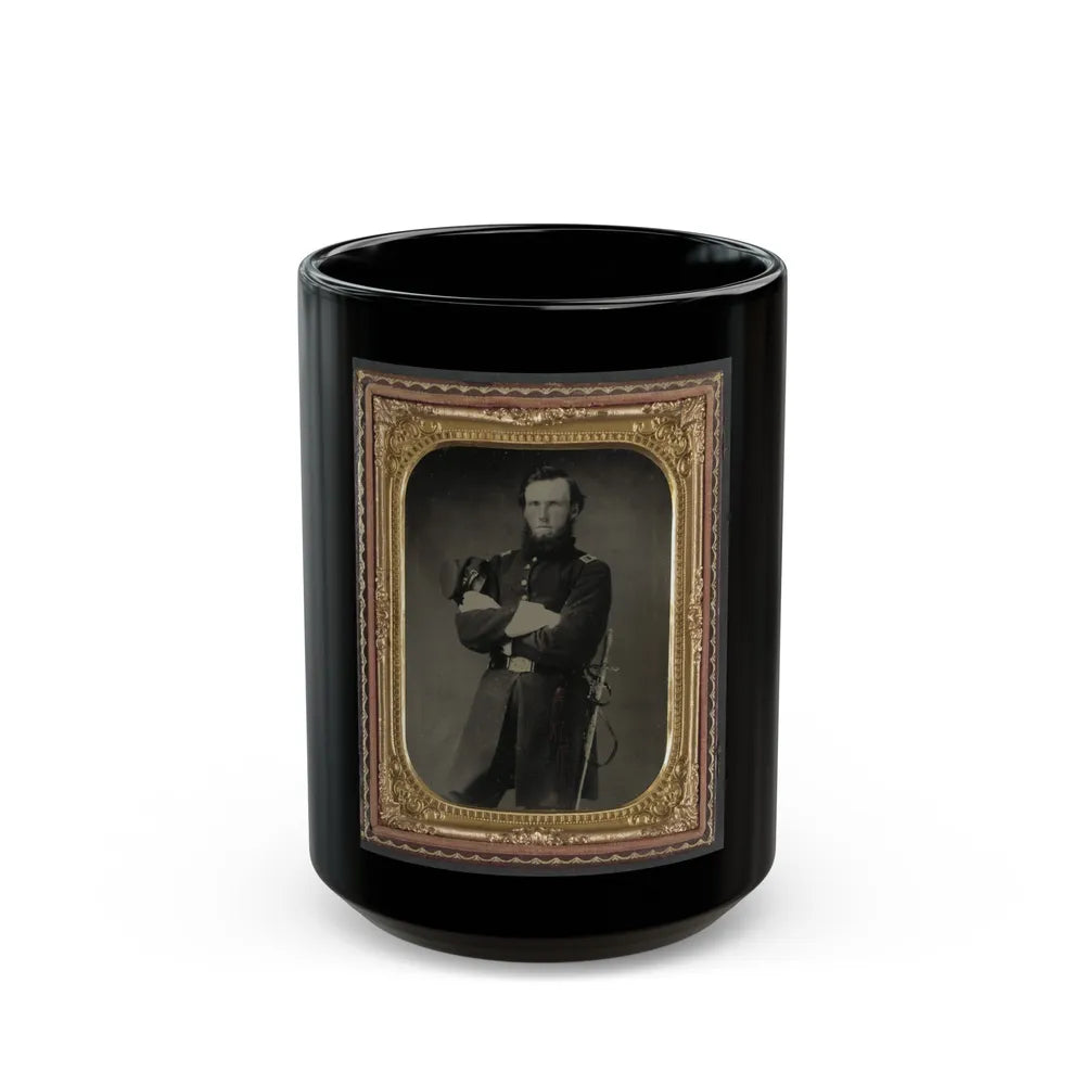 Unidentified Soldier In Union Assistant Surgeon Uniform With Ames Medical Sword (U.S. Civil War) Black Coffee Mug-15oz-Go Mug Yourself