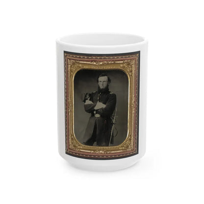 Unidentified Soldier In Union Assistant Surgeon Uniform With Ames Medical Sword (U.S. Civil War) White Coffee Mug-15oz-Go Mug Yourself