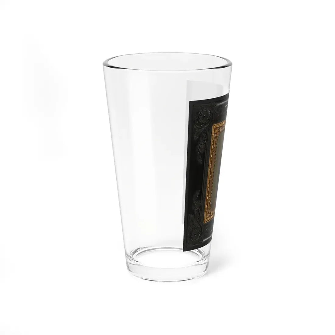 Unidentified Soldier In Union Captain's Frock Coat And Officer's Sash With Sheathed Sword And Revolver (U.S. Civil War) Pint Glass 16oz - Go Mug Yourself