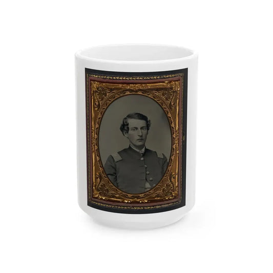 Unidentified Soldier In Union Captain's Shell Jacket (U.S. Civil War) White Coffee Mug 15oz - Go Mug Yourself