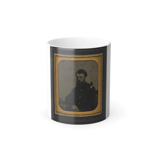 Unidentified Soldier in Union Captain Uniform Resting Arm on Table With Kepi on Top (U.S. Civil War) Color Changing Coffee Mug 11oz Default Title 11oz - Go Mug Yourself