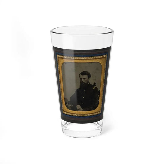Unidentified Soldier In Union Captain Uniform Resting Arm On Table With Kepi On Top (U.S. Civil War) Pint Glass 16oz 16oz - Go Mug Yourself