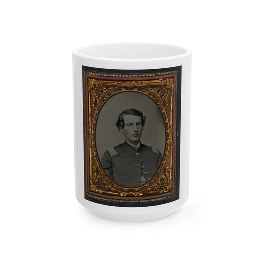 Unidentified Soldier In Union Captain's Shell Jacket (U.S. Civil War) White Coffee Mug-15oz-Go Mug Yourself