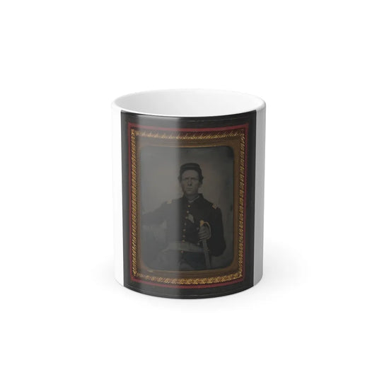 Unidentified Soldier in Union Captain's Uniform With Artillery Saber (U.S. Civil War) Color Changing Coffee Mug 11oz-11oz-Go Mug Yourself