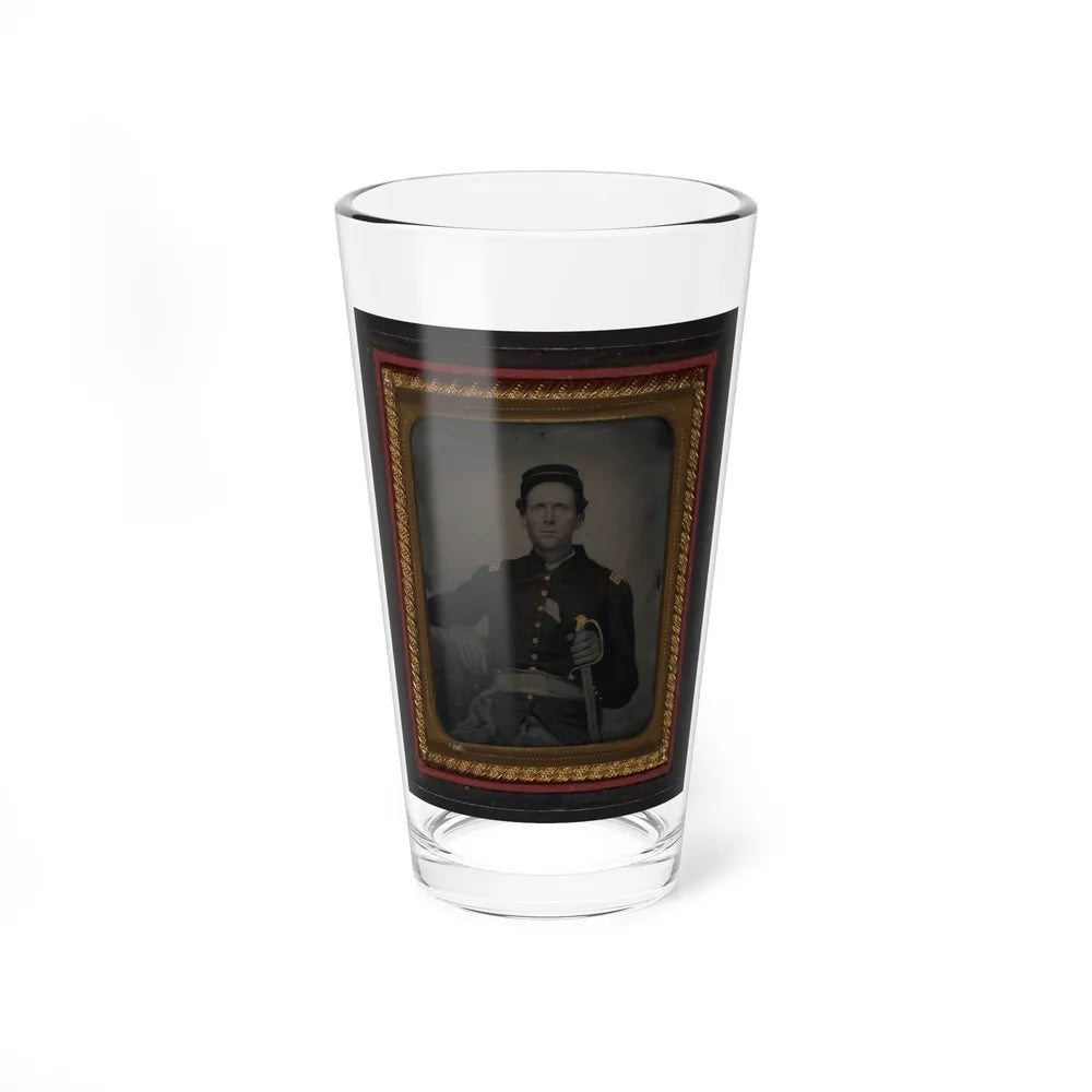 Unidentified Soldier In Union Captain's Uniform With Artillery Saber (U.S. Civil War) Pint Glass 16oz-16oz-Go Mug Yourself