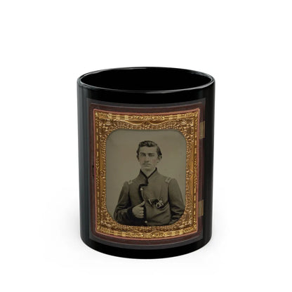 Unidentified Soldier In Union Captain's Uniform With Revolver In Breast Pocket (U.S. Civil War) Black Coffee Mug-11oz-Go Mug Yourself