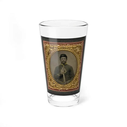 Unidentified Soldier In Union Cavalry Uniform Holding Cavalry Saber (U.S. Civil War) Pint Glass 16oz 16oz - Go Mug Yourself