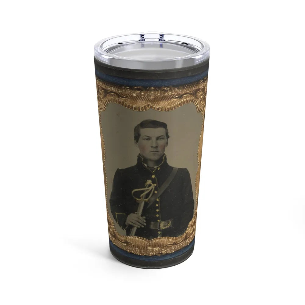 Unidentified Soldier In Union Cavalry Uniform Holding Saber (U.S. Civil War) Tumbler 20oz-20oz-Go Mug Yourself