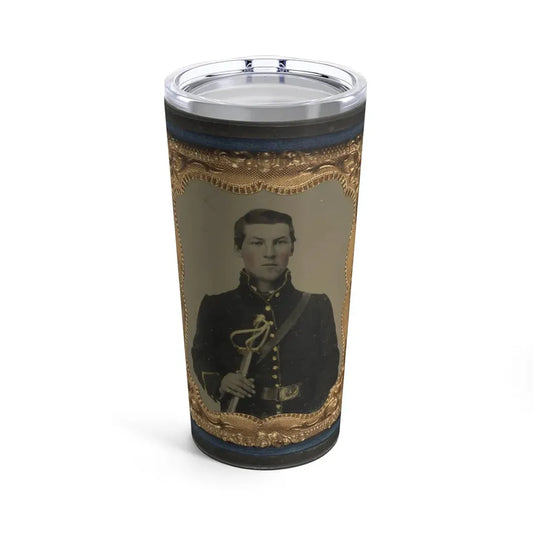Unidentified Soldier In Union Cavalry Uniform Holding Saber (U.S. Civil War) Tumbler 20oz 20oz - Go Mug Yourself
