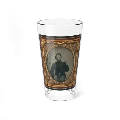 Unidentified Soldier In Union Cavalry Uniform Sitting With Saber (U.S. Civil War) Pint Glass 16oz 16oz - Go Mug Yourself