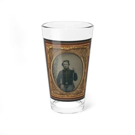 Unidentified Soldier In Union Cavalry Uniform Sitting With Saber (U.S. Civil War) Pint Glass 16oz 16oz - Go Mug Yourself