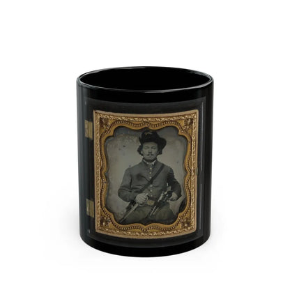 Unidentified Soldier In Union Cavalry Uniform With Colt Dragoon Revolvers And Sword (U.S. Civil War) Black Coffee Mug-11oz-Go Mug Yourself