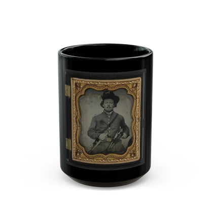 Unidentified Soldier In Union Cavalry Uniform With Colt Dragoon Revolvers And Sword (U.S. Civil War) Black Coffee Mug-15oz-Go Mug Yourself