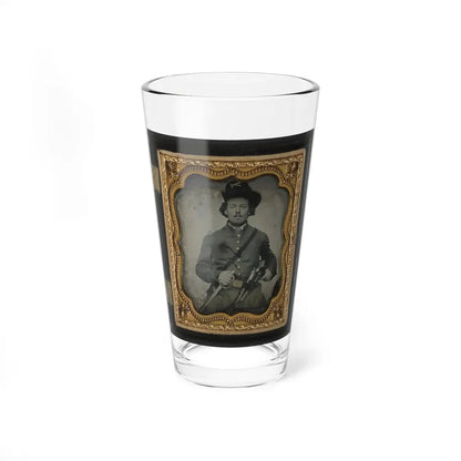 Unidentified Soldier In Union Cavalry Uniform With Colt Dragoon Revolvers And Sword (U.S. Civil War) Pint Glass 16oz 16oz - Go Mug Yourself