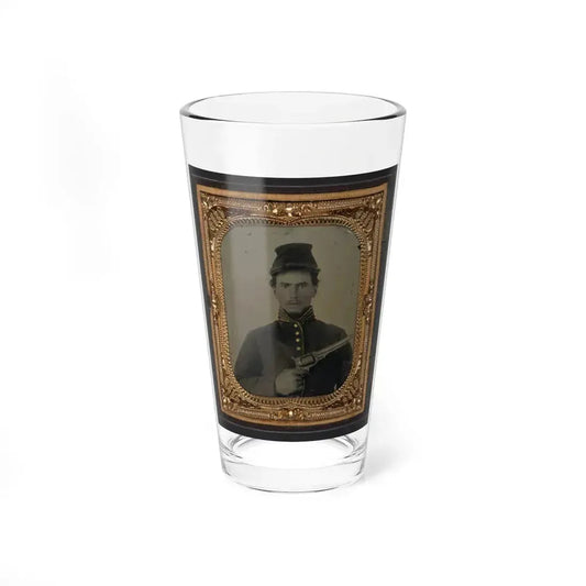 Unidentified Soldier In Union Cavalry Uniform With Revolver (U.S. Civil War) Pint Glass 16oz 16oz - Go Mug Yourself