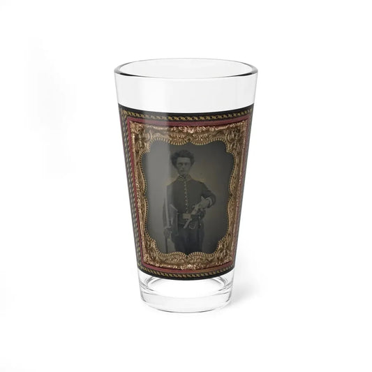 Unidentified Soldier In Union Cavalry Uniform With Savage Revolver And Sword (U.S. Civil War) Pint Glass 16oz 16oz - Go Mug Yourself