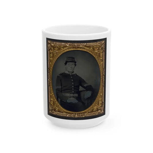 Unidentified Soldier In Union Corporal's Uniform 002 (U.S. Civil War) White Coffee Mug 15oz - Go Mug Yourself