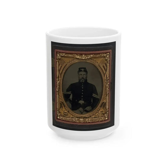 Unidentified Soldier In Union Corporal's Uniform 003 (U.S. Civil War) White Coffee Mug 15oz - Go Mug Yourself