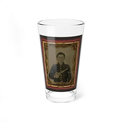 Unidentified Soldier In Union Corporal's Uniform Holding Colt Revolver To Chest (U.S. Civil War) Pint Glass 16oz 16oz - Go Mug Yourself