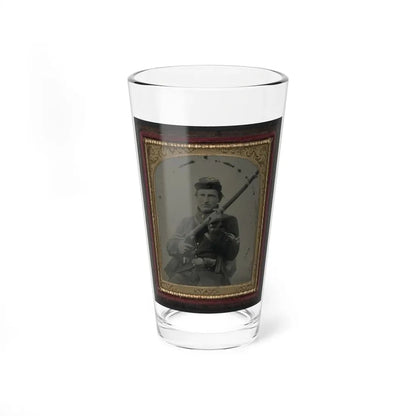 Unidentified Soldier In Union Corporal's Uniform, Infantry Kepi, And U.S. Belt Plate With Musket And Cartridge Box (U.S. Civil War) Pint Glass 16oz 16oz - Go Mug Yourself
