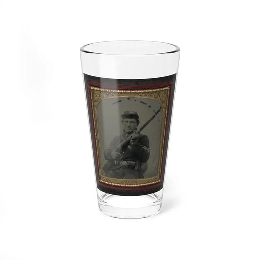 Unidentified Soldier In Union Corporal's Uniform, Infantry Kepi, And U.S. Belt Plate With Musket And Cartridge Box (U.S. Civil War) Pint Glass 16oz 16oz - Go Mug Yourself