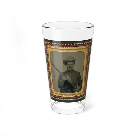 Unidentified Soldier In Union Corporal's Uniform With Musket (U.S. Civil War) Pint Glass 16oz 16oz - Go Mug Yourself