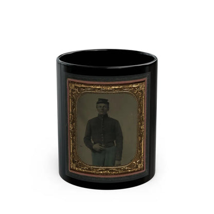 Unidentified Soldier In Union Corporal Uniform And Forage Cap (U.S. Civil War) Black Coffee Mug-11oz-Go Mug Yourself