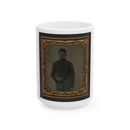 Unidentified Soldier In Union Corporal Uniform And Forage Cap (U.S. Civil War) White Coffee Mug-15oz-Go Mug Yourself