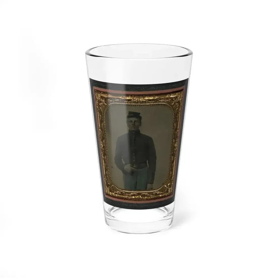Unidentified Soldier In Union Corporal Uniform And Forage Cap (U.S. Civil War) Pint Glass 16oz 16oz - Go Mug Yourself