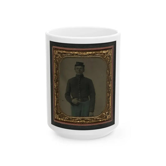 Unidentified Soldier In Union Corporal Uniform And Forage Cap (U.S. Civil War) White Coffee Mug 15oz - Go Mug Yourself