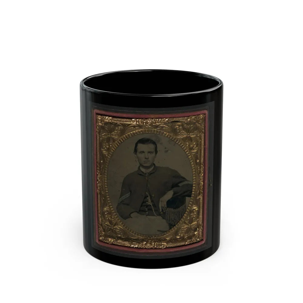 Unidentified Soldier In Union Corporal's Uniform 001 (U.S. Civil War) Black Coffee Mug-11oz-Go Mug Yourself