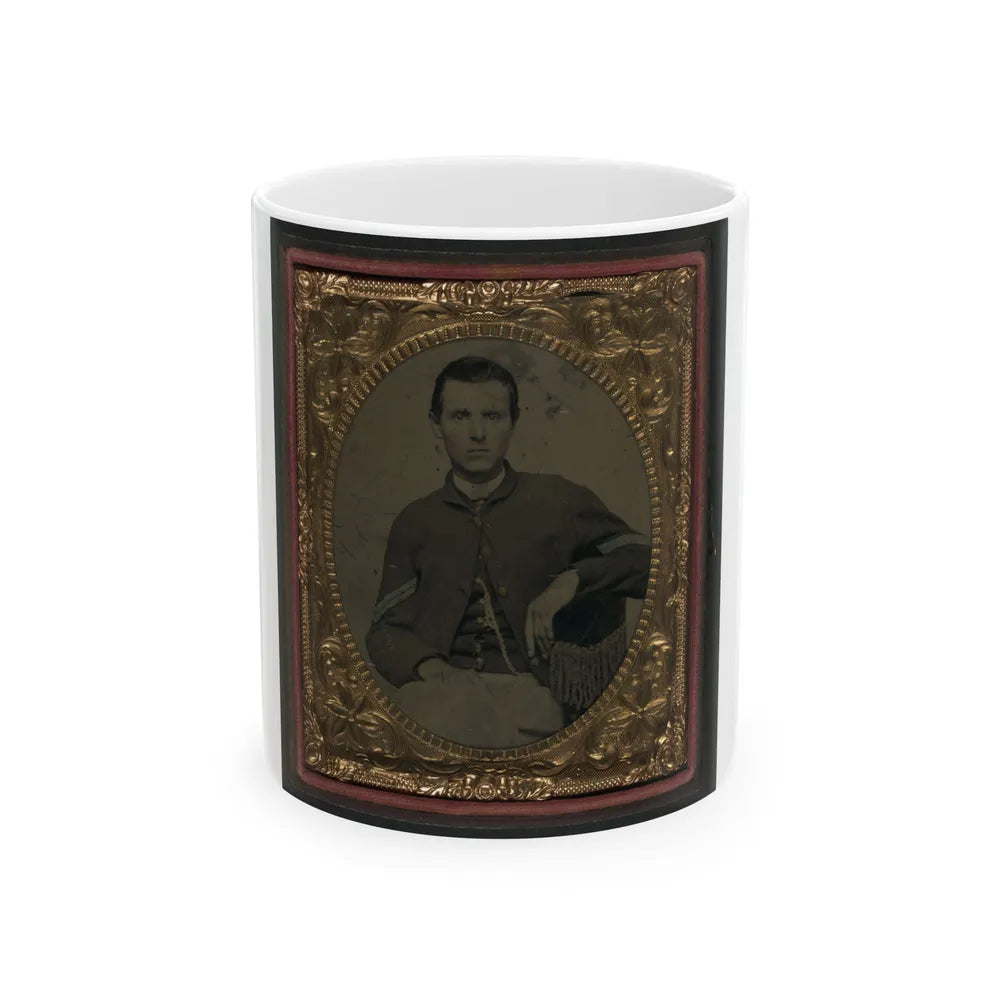 Unidentified Soldier In Union Corporal's Uniform 001 (U.S. Civil War) White Coffee Mug-11oz-Go Mug Yourself