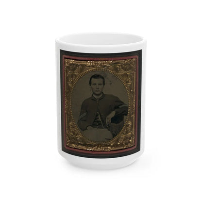 Unidentified Soldier In Union Corporal's Uniform 001 (U.S. Civil War) White Coffee Mug-15oz-Go Mug Yourself