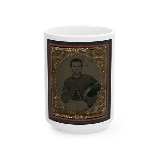 Unidentified Soldier In Union Corporal's Uniform 001 (U.S. Civil War) White Coffee Mug-15oz-Go Mug Yourself