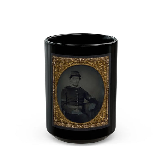 Unidentified Soldier In Union Corporal's Uniform 002 (U.S. Civil War) Black Coffee Mug-15oz-Go Mug Yourself