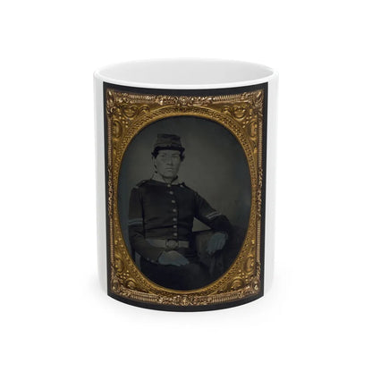 Unidentified Soldier In Union Corporal's Uniform 002 (U.S. Civil War) White Coffee Mug-11oz-Go Mug Yourself