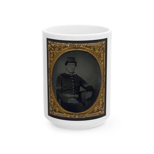 Unidentified Soldier In Union Corporal's Uniform 002 (U.S. Civil War) White Coffee Mug-15oz-Go Mug Yourself