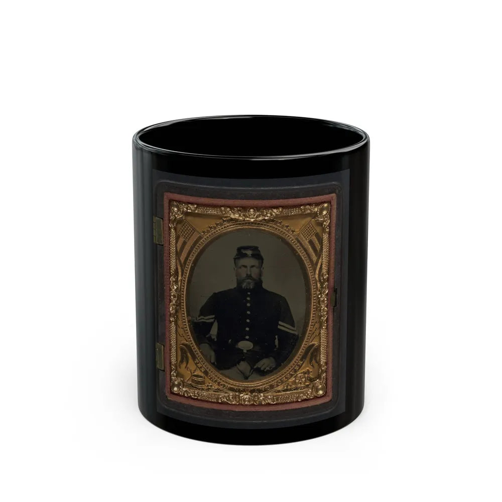 Unidentified Soldier In Union Corporal's Uniform 003 (U.S. Civil War) Black Coffee Mug-11oz-Go Mug Yourself