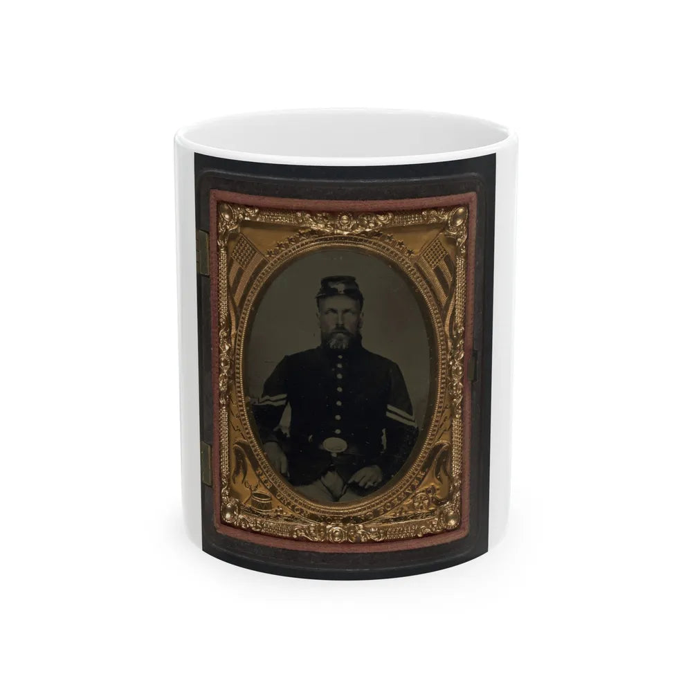 Unidentified Soldier In Union Corporal's Uniform 003 (U.S. Civil War) White Coffee Mug-11oz-Go Mug Yourself