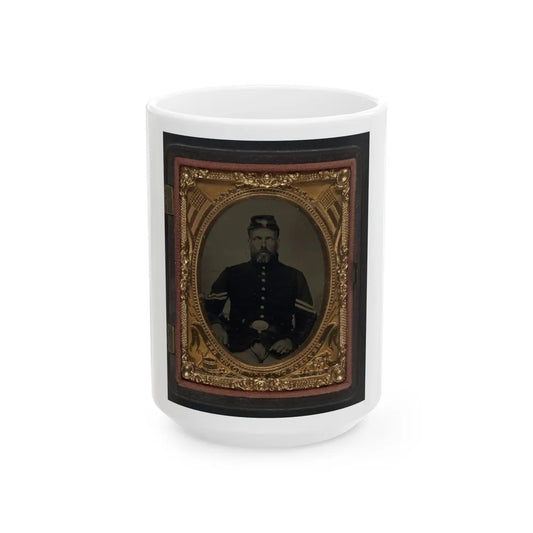 Unidentified Soldier In Union Corporal's Uniform 003 (U.S. Civil War) White Coffee Mug-15oz-Go Mug Yourself